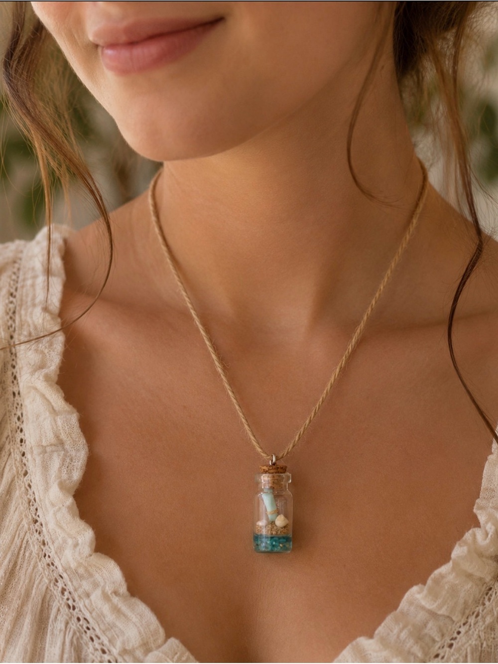 Message in a bottle Pendant Necklace